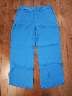 Massimo Dutti women's blue viscose pants in size 10